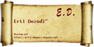 Ertl Dezső névjegykártya