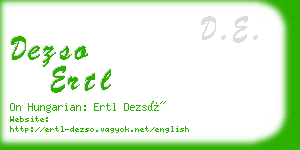 dezso ertl business card